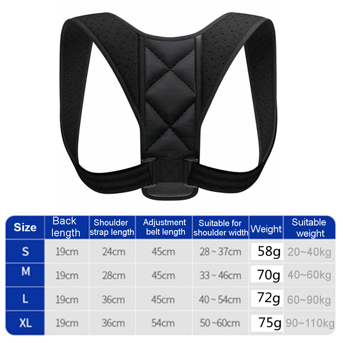 S/M/L/XL Adjustable Back Posture Corrector Humpback Correction Belt For Adult Children Students