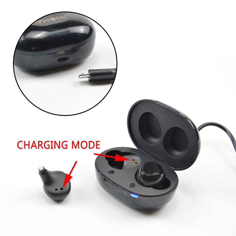 USB Rechargeable Hearing Aids Sound Amplifier Invisible Hearing Loss Low-Noise For Elderly Deaf