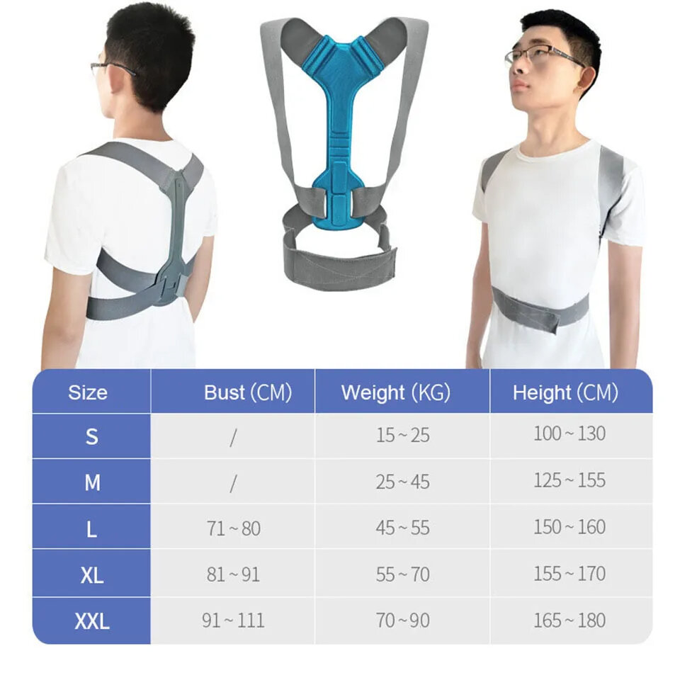 Adjustable Back Posture Corrector Clavicle Spine Back Shoulder Lumbar Support Correction Belt Posture Men And Women