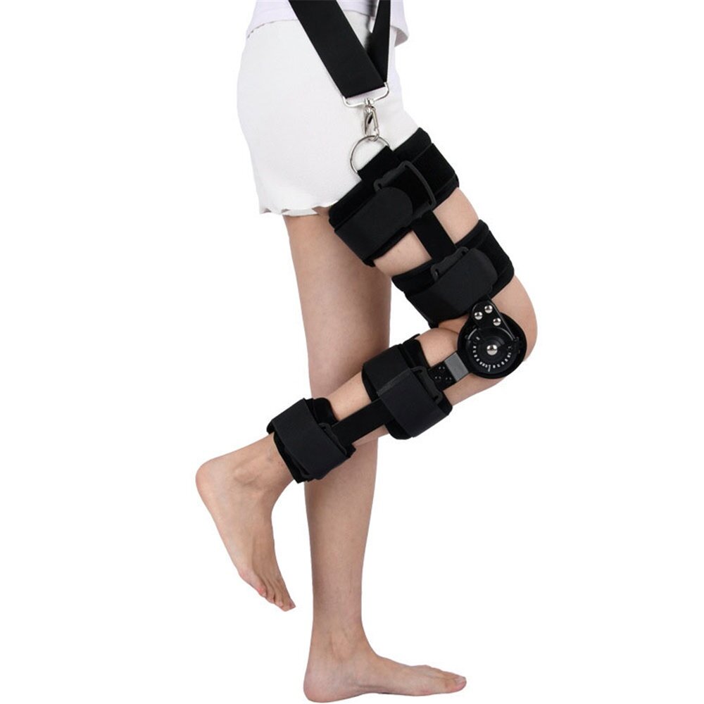 Adjustable Hinged Knee Brace Knee Support Patella Brace Support Stabilizer Pad Orthosis Splint Wrap Orthopedic Guard Protector f