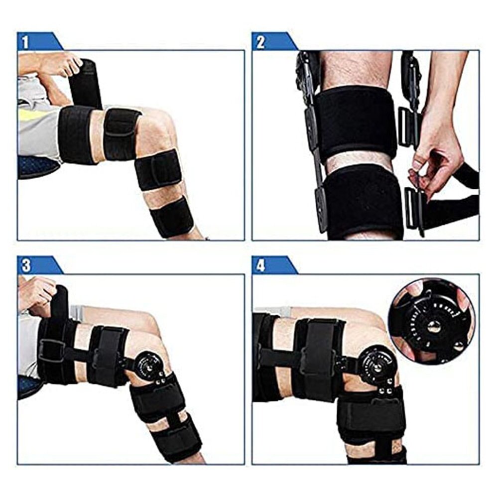 Adjustable Hinged Knee Brace Knee Support Patella Brace Support Stabilizer Pad Orthosis Splint Wrap Orthopedic Guard Protector f