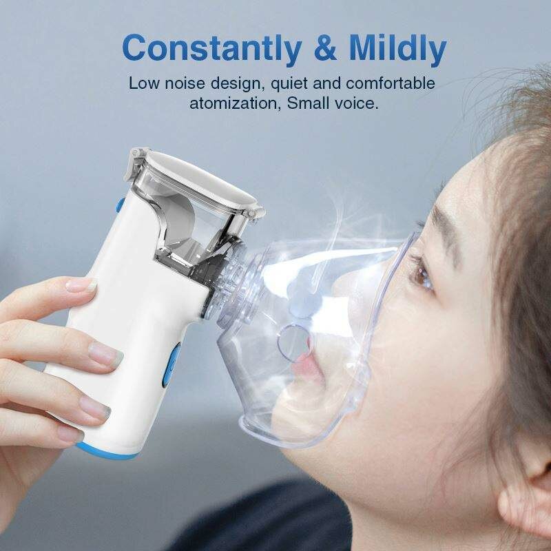 Portable Medical Nebulizer Handheld Ultrasonic Atomize Inhalator Adult Child Vaporizer Silent Steam Nasal Humidifier Inhaler Too