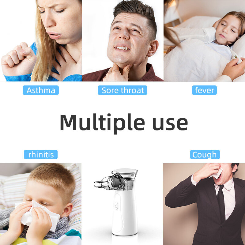 Mini USB Inhaler Portable Medical Mesh Mask Compressor Nebulizer Machine Mute For Adult Kids