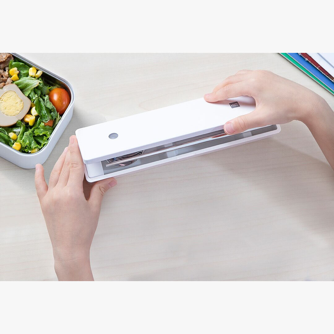 Huohou Auto-Sensing Disinfection Portable Cutlery Box 99.99% Sterilization Rate From