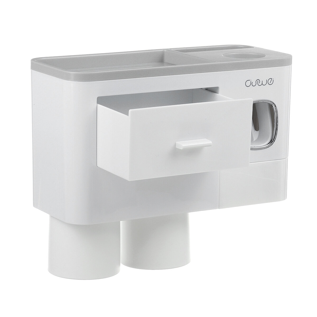 Wall Mount Adsorption Toothbrush Holder Inverted Cups with Toothpaste Squeezer CO