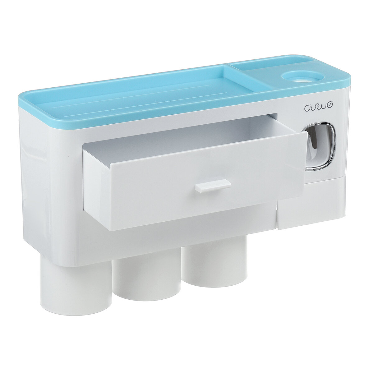 Wall Mount Adsorption Toothbrush Holder Inverted Cups with Toothpaste Squeezer CO