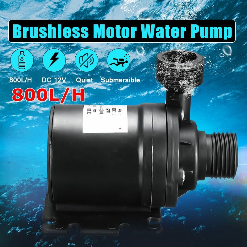 800L/H 12V DC 5M Submersible Hot Water Circulation Pump Solar Brushless Motor COD