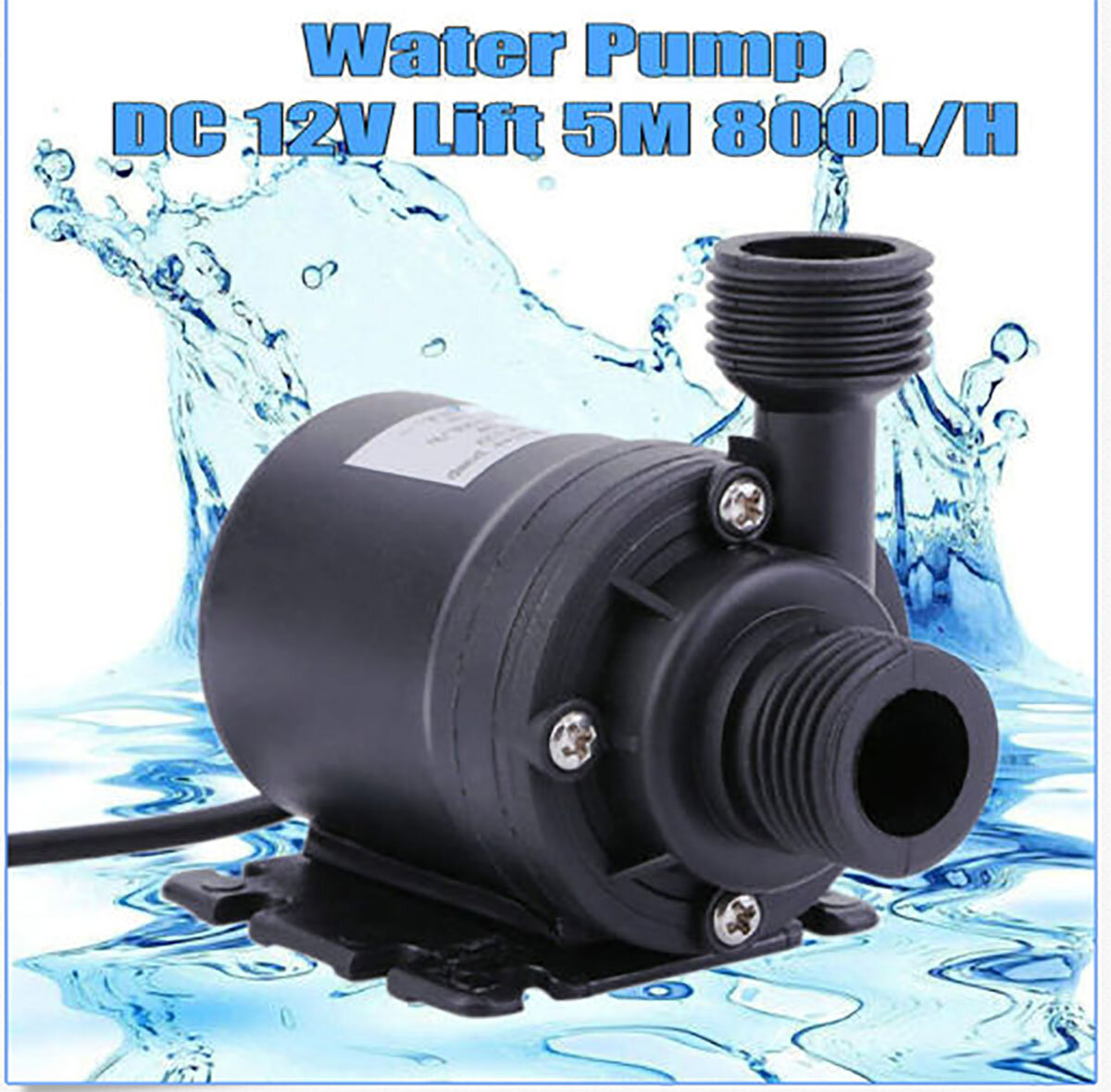 800L/H 12V DC 5M Submersible Hot Water Circulation Pump Solar Brushless Motor COD