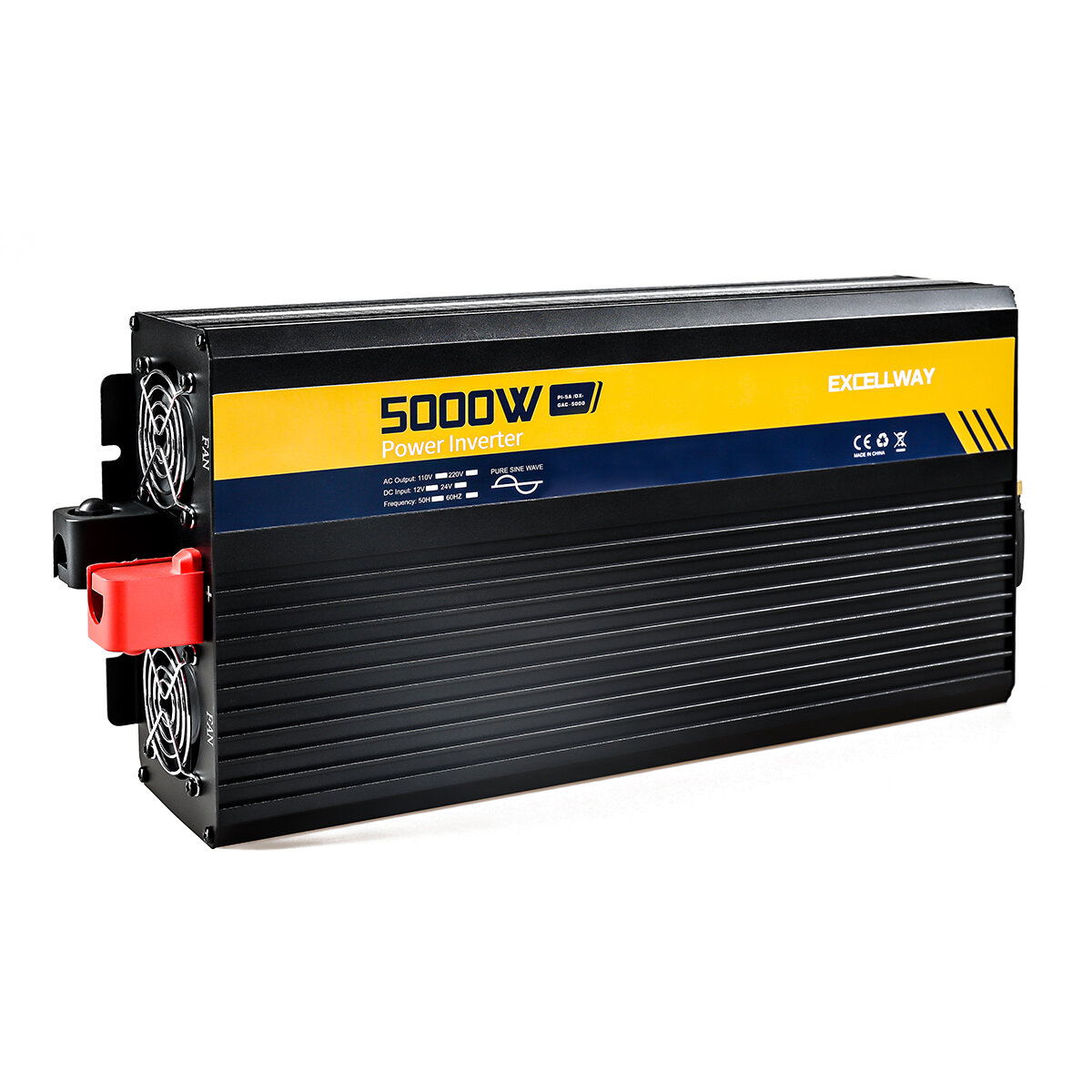 Excellway 2200-7000W Pure Sine Wave Inverter 220V 50HZ EU Standard 12V/24V LED Display Power Inverter