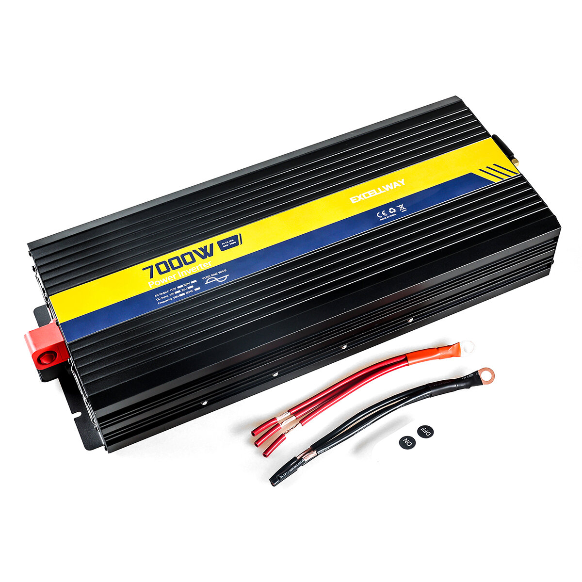 Excellway 2200-7000W Pure Sine Wave Inverter 220V 50HZ EU Standard 12V/24V LED Display Power Inverter