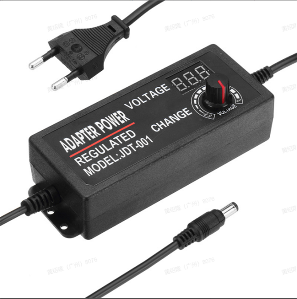 Universal AC to DC Adapter 48W Adjustable Voltage 3-24V 2A with LCD Display 14 Tips Polarity Converter Best for Household Electr