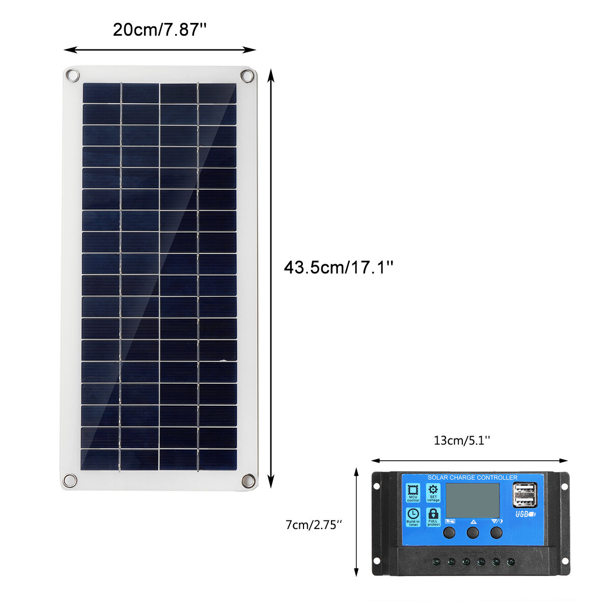 40W 12V Solar Panel Kit 60A/100A Battery Charger Controller Camping RV Caravan Boat