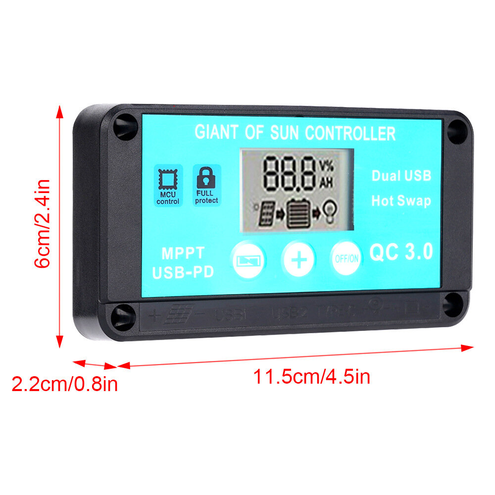 Solar Controller Mppt Precise Monitoring Controller With Function LCD Screen Multiple Protection Solar Charge Controller