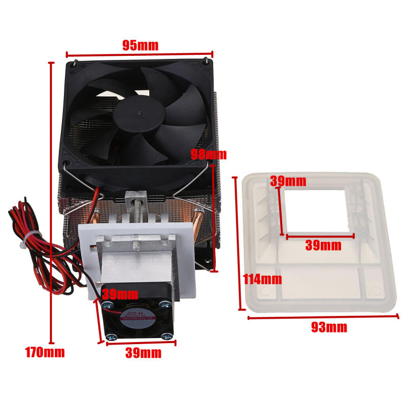 12V 6A 72W Thermoelectric Peltier Refrigeration Cooling Cooler Fan System Heat Sink Kit Cooler