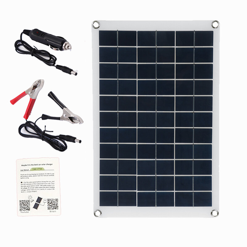 100W Solar Panel Kit 12V Battery Charger 10-100A LCD Controller For Caravan Van Boat