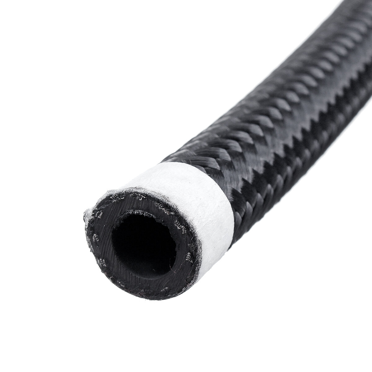 5FT AN4/AN6/AN8/AN10 Car Fuel Hose Oil Gas Line Nylon Stainless Steel Braided Black