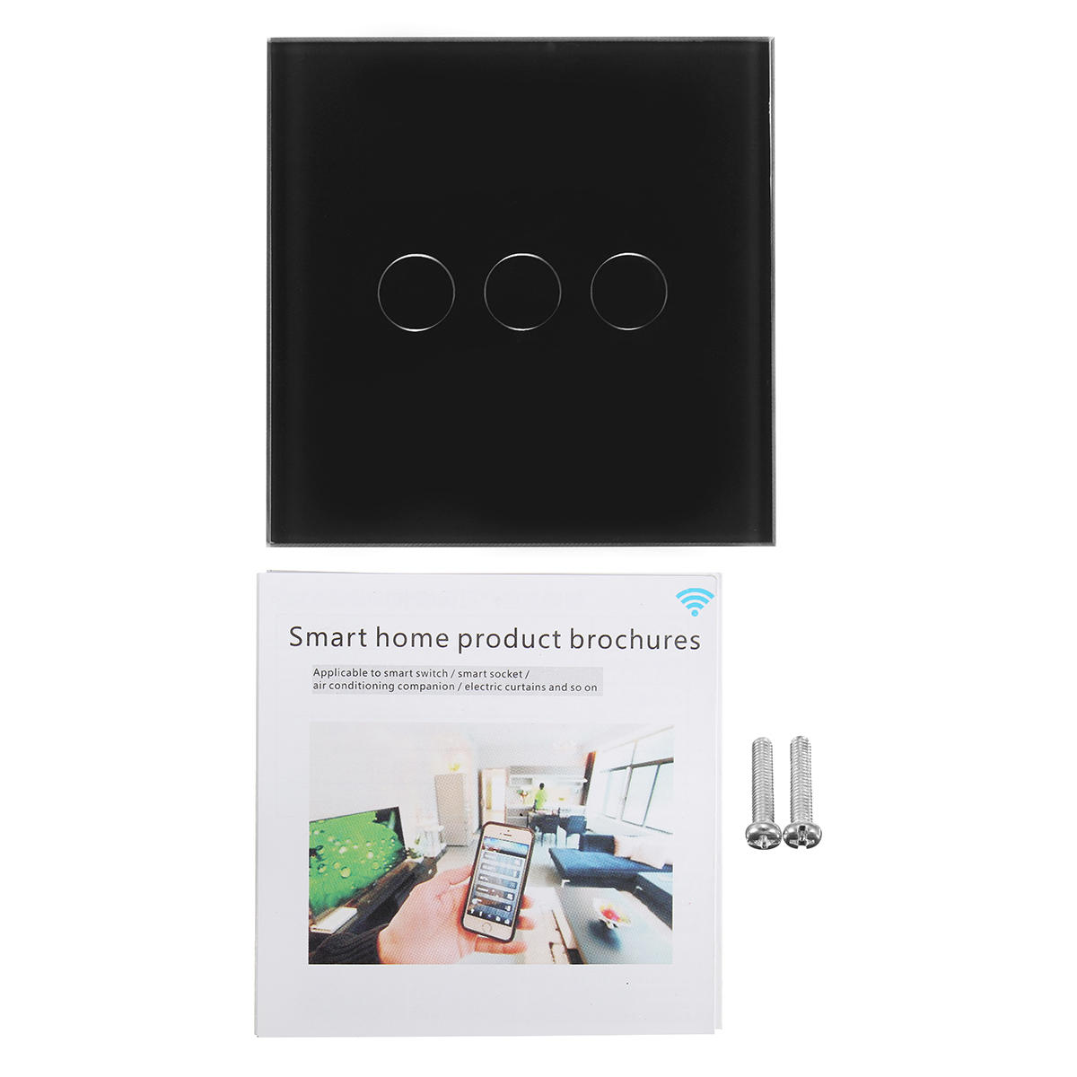 3 Gang 1 Way WIFI Smart Light Touch Remote Control Wall Switch For Amazon Alexa C