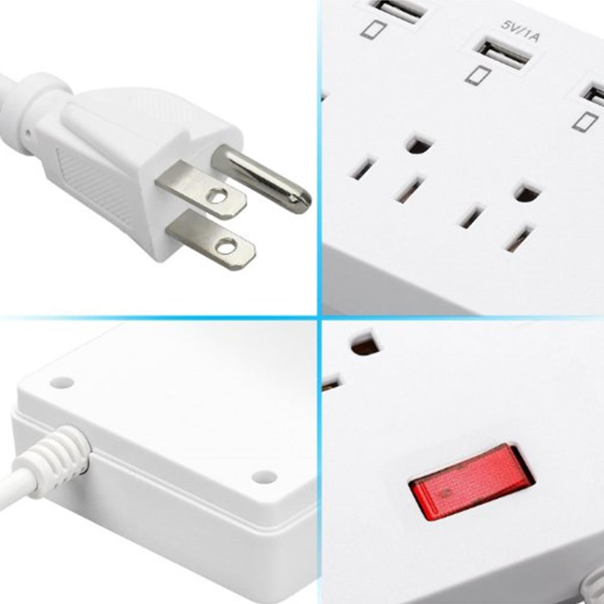 ELEGIANT 5V 1A/2.4A 6 Port USB Fast Charger 6 US Jack Plug Power Adapter Switching Socket