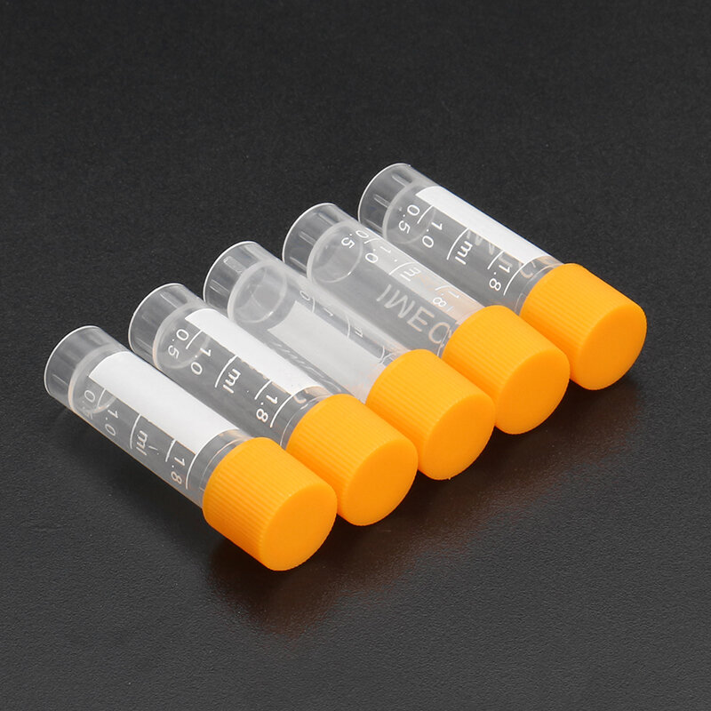 10pcs 1.8ml Plastic Graduated Vial 0.063oz Cryovial Tube Sample COD