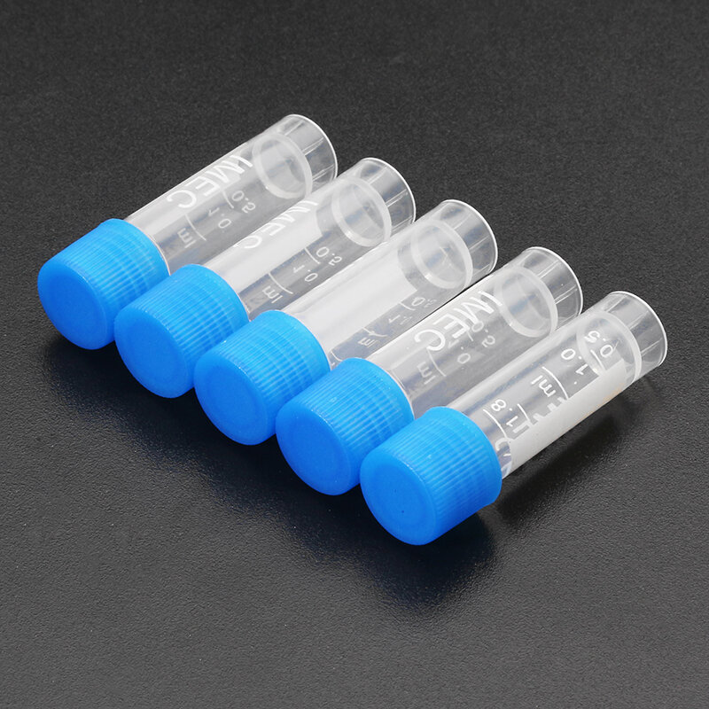 10pcs 1.8ml Plastic Graduated Vial 0.063oz Cryovial Tube Sample COD