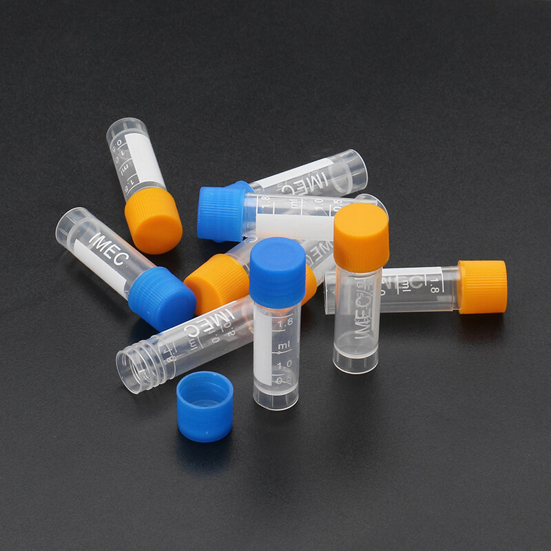 10pcs 1.8ml Plastic Graduated Vial 0.063oz Cryovial Tube Sample COD