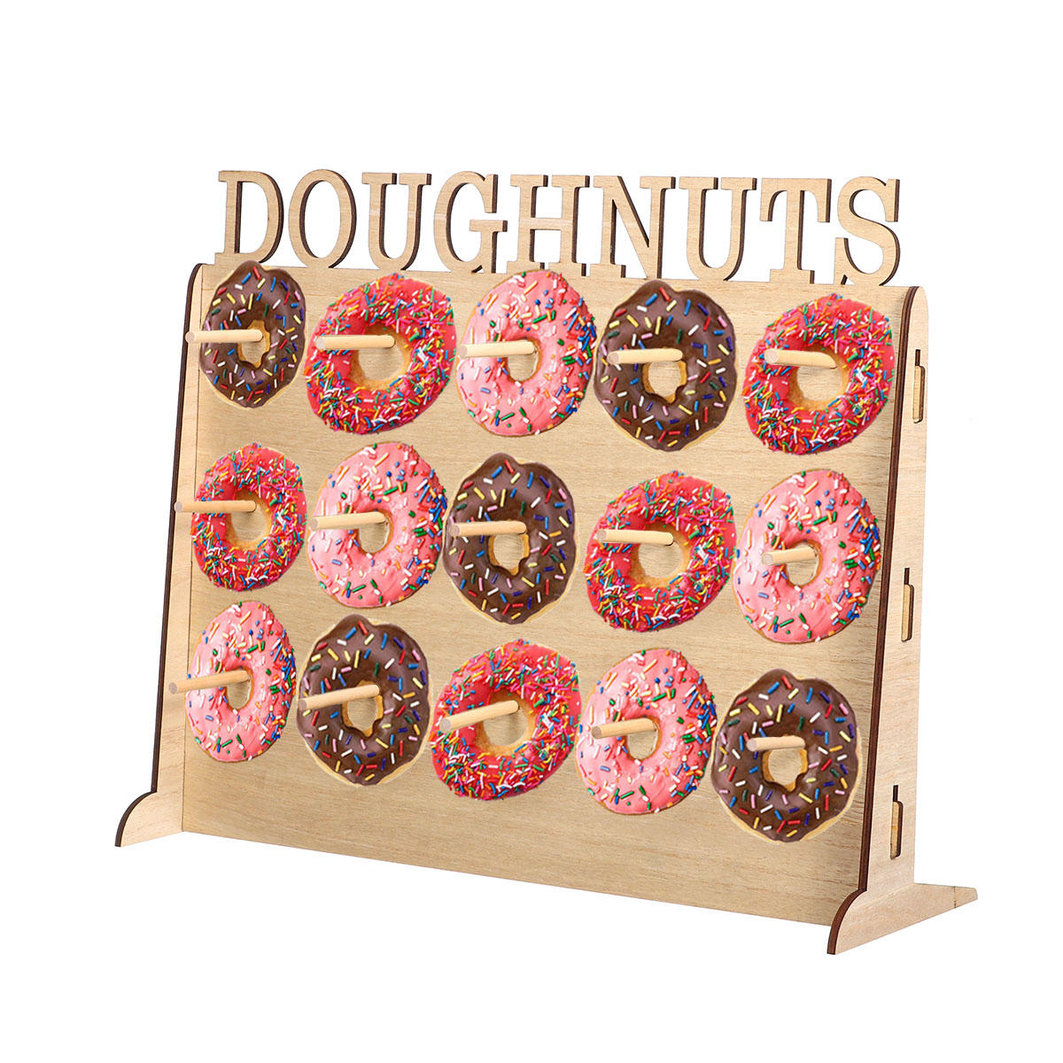 50x40 DIY Wooden Donuts Wall Stand Holds Kitchen Doughnut Storage Rack Wedding Party Decor