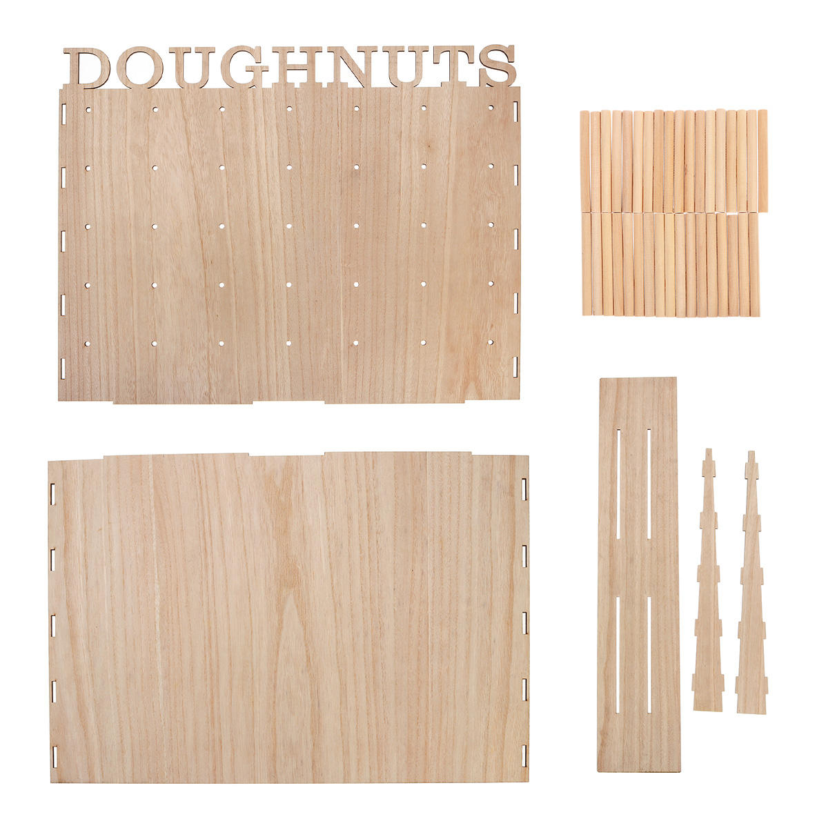 50x40 DIY Wooden Donuts Wall Stand Holds Kitchen Doughnut Storage Rack Wedding Party Decor