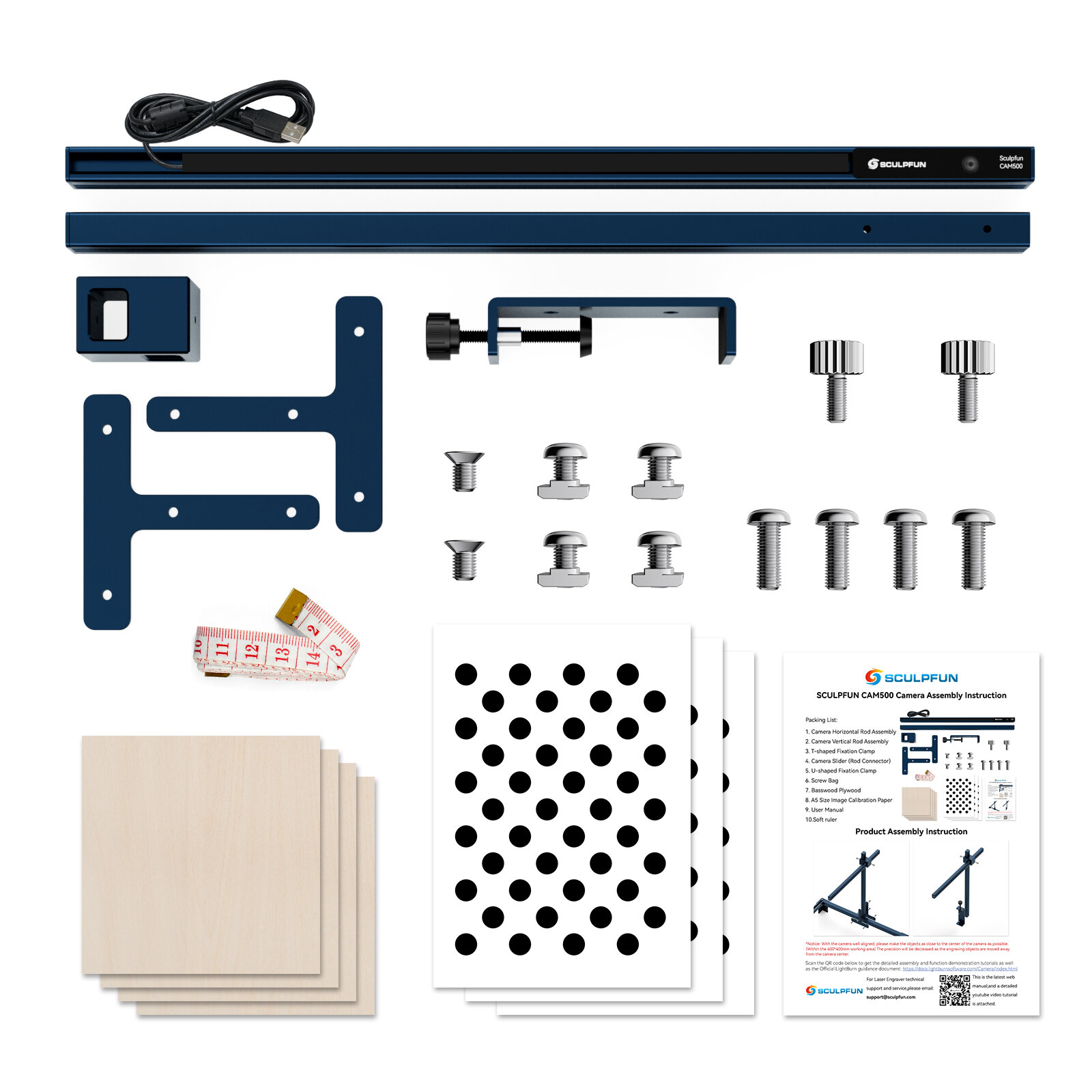 SCULPFUN CAM500 Lightburn Camera for Laser Engravers, 5 Megapixel, Precision Positioning, Image Tracing, Process Recording