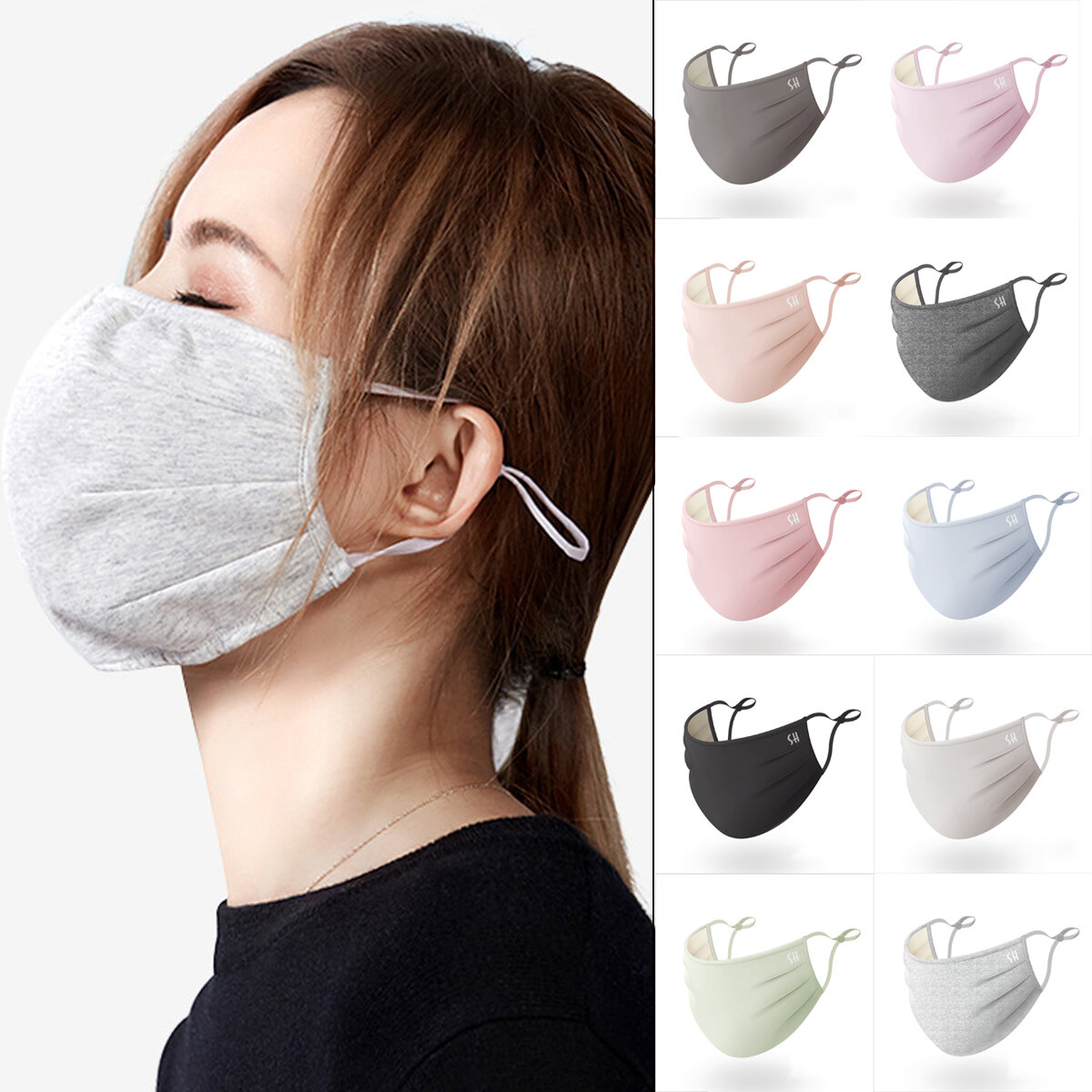 Elastic PM2.5 Mouth Mask Anti Dust Mask Filter Washable Anti Fog COD