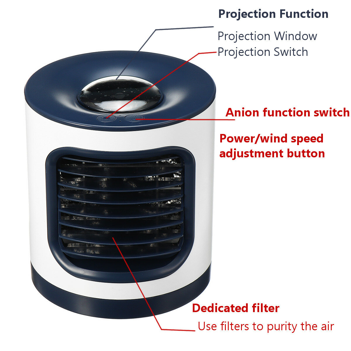 Anion Airr Purifier Fan Small Household USB Charging Multifunctional Purifier Tool