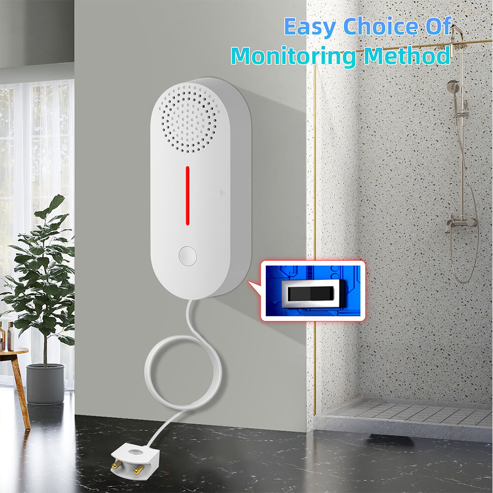 Tuya WiFi Smart Water Leakage Sensor Real-time Water Level Monitoring Overflow Leakage Detector APP Remote Alarm Push Time Setti