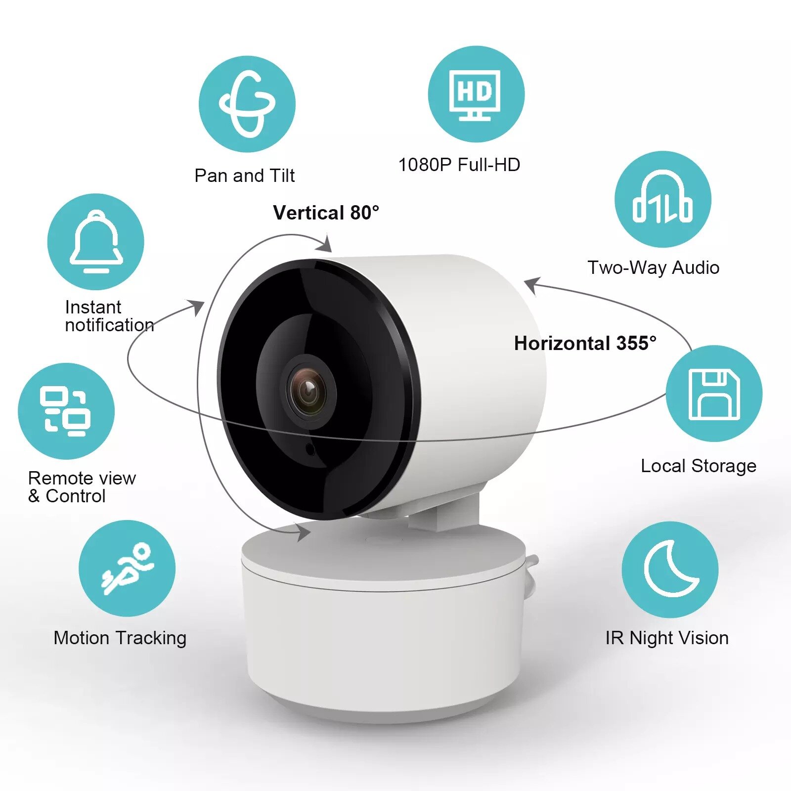 Tuya Wireless Smart Wifi Camera 1080P Indoor Motion Tracking 360 Degree Cloud Storage Baby Monitor Security Surveillance Camera