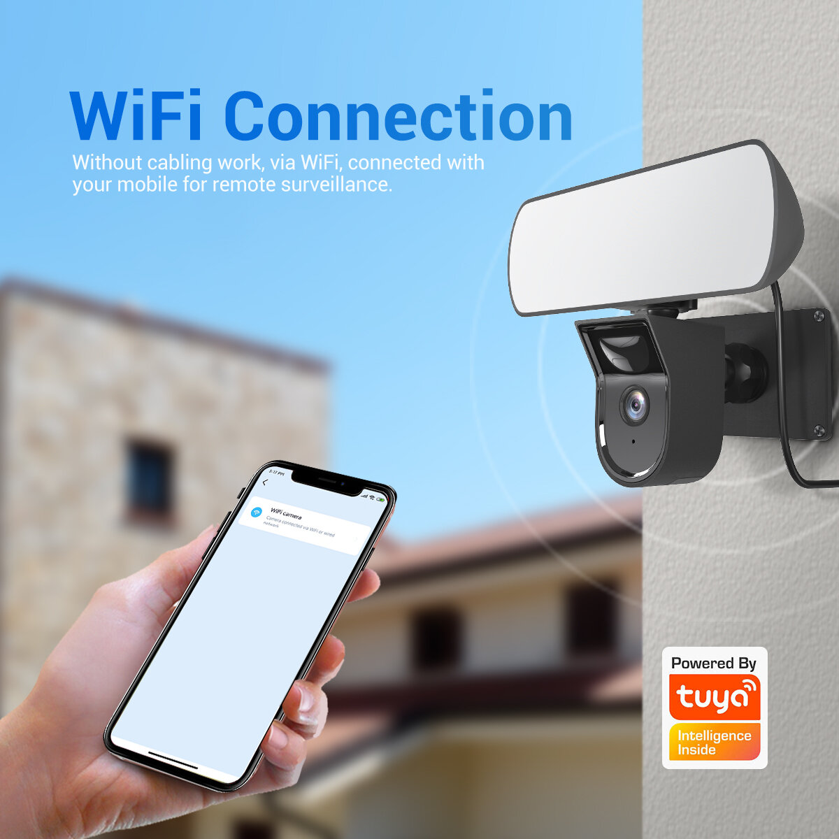 ESCAM QF615 2MP Outdoor HD WiFi IP Camera Intelligent PIR Motion Detection Two-way Audio Night Vision IP66 Waterproof H.265 Smar