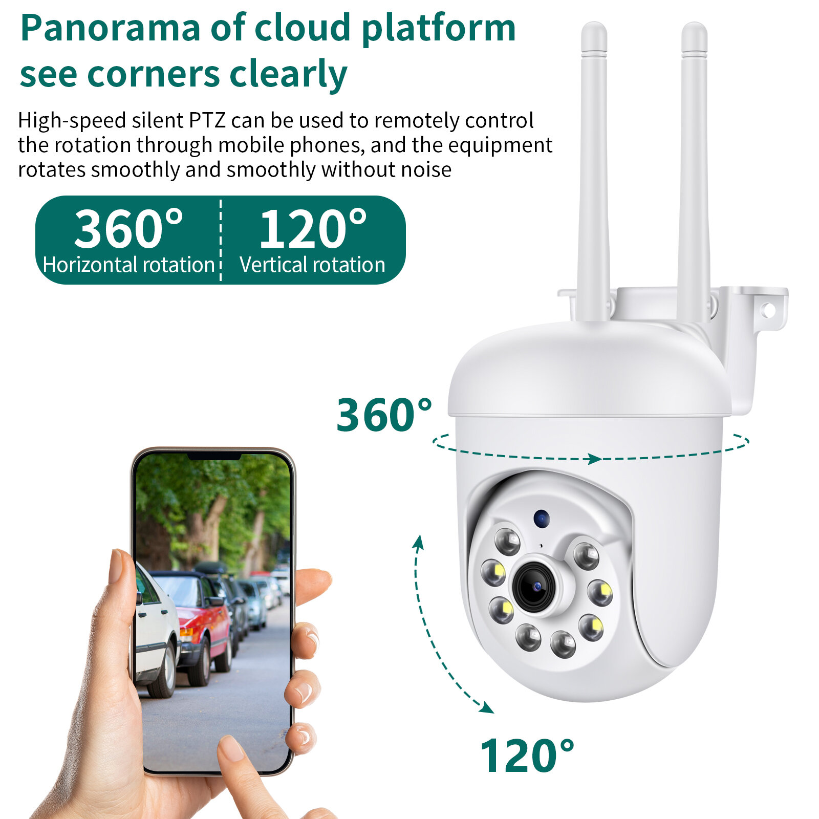 2MP 1080P HD Camera WIFI PTZ Control Video Surveillance Cameras Wireless Connect 360° Panoramic Two-way Conversation