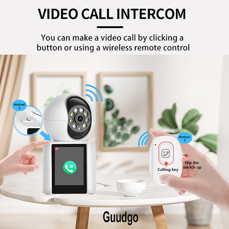 Guudgo 3MP 2.8 Inch IPS Screen Video Calling Camera Wireless PTZ IP Dome Camera Night Vision Humanoid Tracking Alarm Push Home S