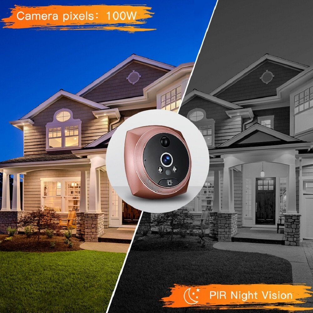 4.5 inch Peephole Video Doorbell Motion Detection Monitor PIR Night Vision Peephole Digital Doorbell Camera Video Cat Eye for Ho