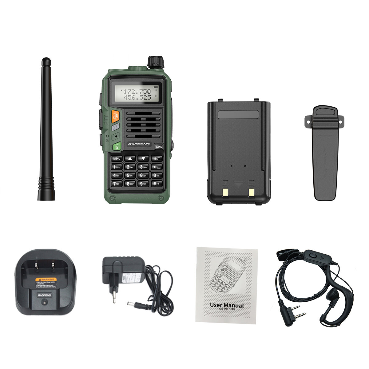 BAOFENG X9 5W 2800mAh UV Dual Band Walkie Talkie with Headset High Power Flashlight LCD Display Drop Resistant Two-Way Radio