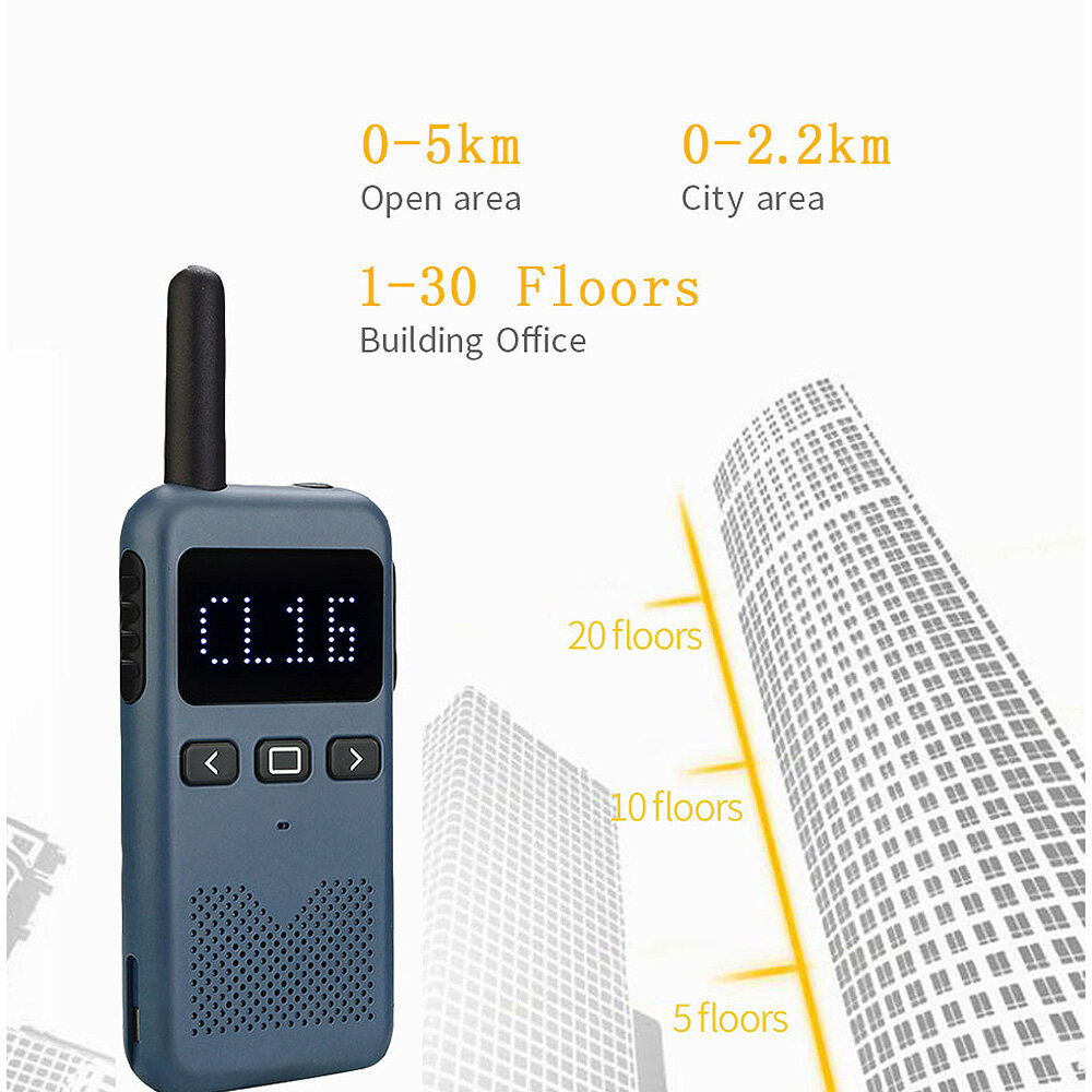 Retevis RB619 Mini PMR Walkie Talkie EU Plug 1.7inch Display 16 Channels 1650mAh USB Type-C Powered Handheld Portable Two Way Ra