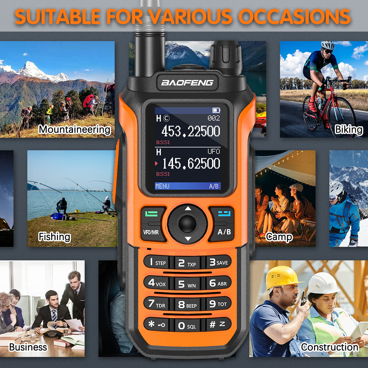 Baofeng UV-21 PRO L V2 Walkie Talkie Tri-band Long Range Portable Ham Radios Type-C Rechargeable Amateur Two-Way Radio for Hunti