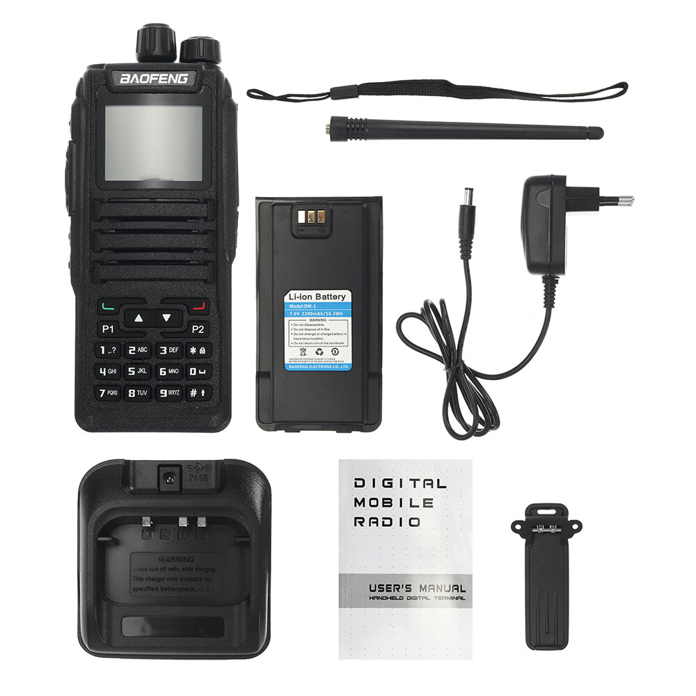 Baofeng DMR DM-1701 UV Dual Band Walkie Talkie Open GD77 Dual Mode Analog Digital Two Way Radio Tier 1+2 Dual Time Slot Ham Port