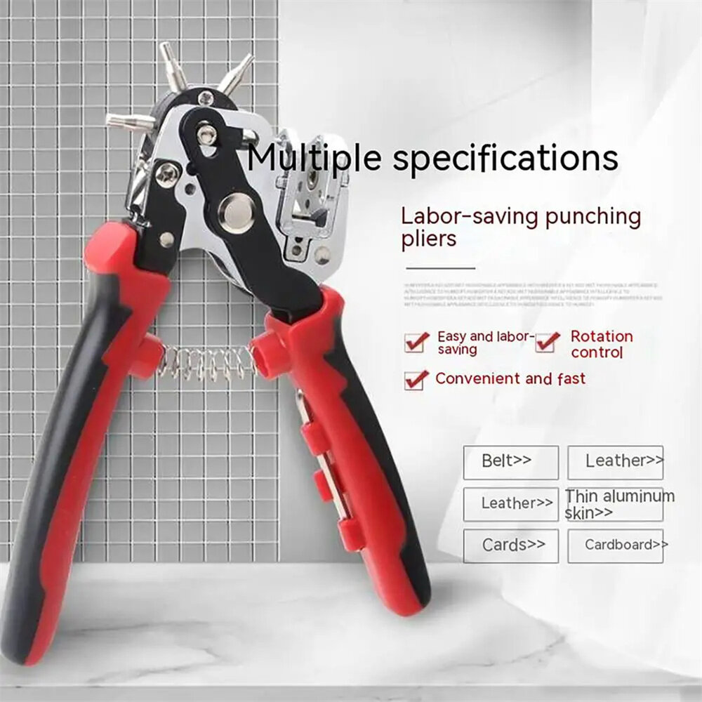 Multi-Size Hole Puncher 2/2.5/3/3.5/4/4.5mm Stainless Steel Professional Leather Punching Tool For DIY Cardboard Plastic Craft D