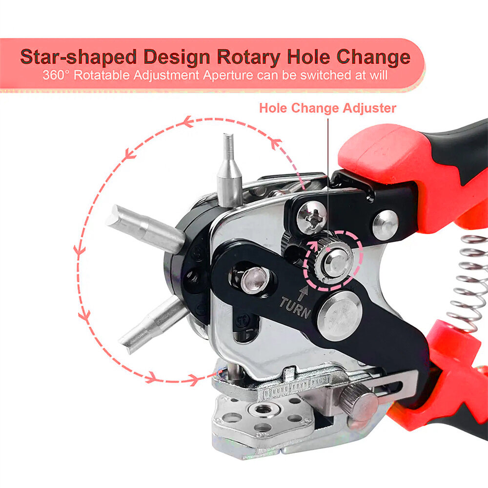 Multi-Size Hole Puncher 2/2.5/3/3.5/4/4.5mm Stainless Steel Professional Leather Punching Tool For DIY Cardboard Plastic Craft D