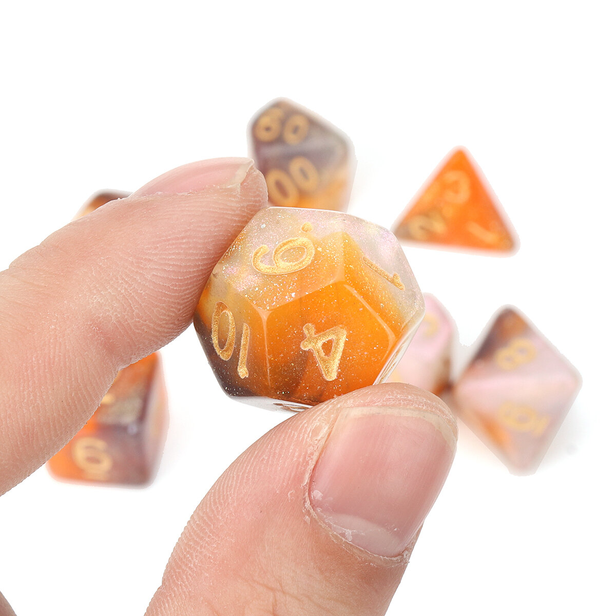 7Pcs Polyhedral Dice Set Board Game Multisided Dices Gadget Acrylic Polyhedral Dices Role Playing Game Accessory For Dungeons Dr