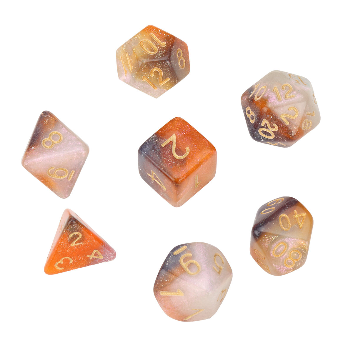 7Pcs Polyhedral Dice Set Board Game Multisided Dices Gadget Acrylic Polyhedral Dices Role Playing Game Accessory For Dungeons Dr