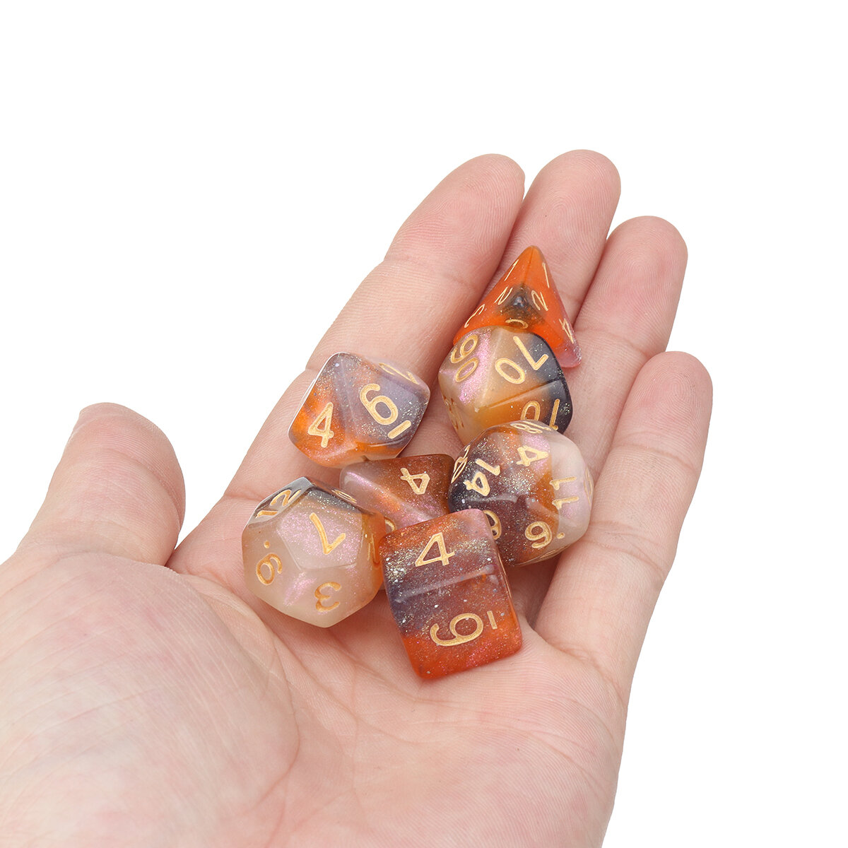 7Pcs Polyhedral Dice Set Board Game Multisided Dices Gadget Acrylic Polyhedral Dices Role Playing Game Accessory For Dungeons Dr