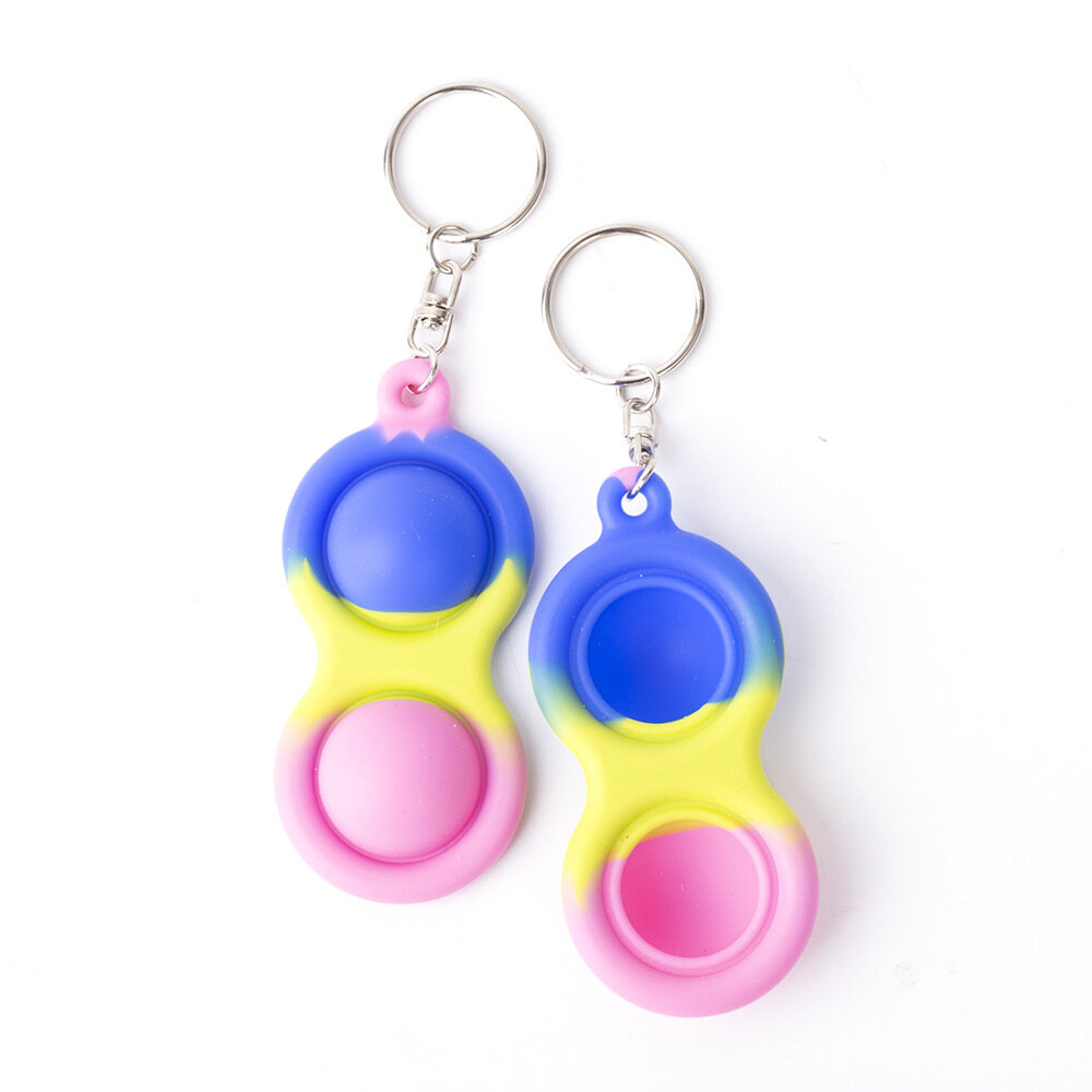 Mini Sensory Fidget Relaxation Stress Relief Anti-Anxiety Autism Hand EDC Gadget for Kids Teen Adult Push Pop Bubble Keychain Pu