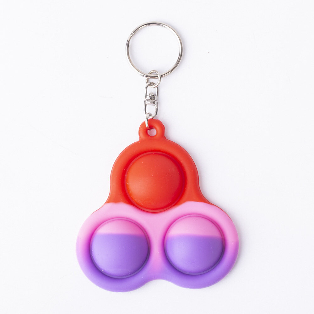 Mini Sensory Fidget Relaxation Stress Relief Anti-Anxiety Autism Hand EDC Gadget for Kids Teen Adult Push Pop Bubble Keychain Pu