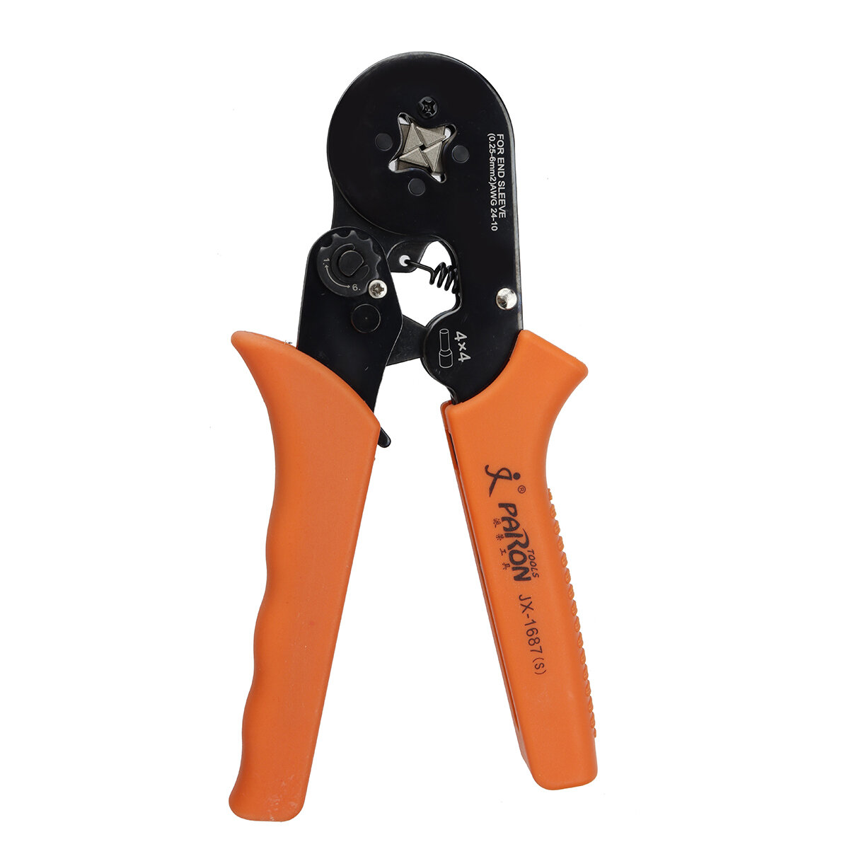 PARON JX-1687 6-4 Tube-type Terminal Crimping Plier Ratchet Labor-saving Crimping Pliers Sleeve-type Terminal Crimping Pliers W