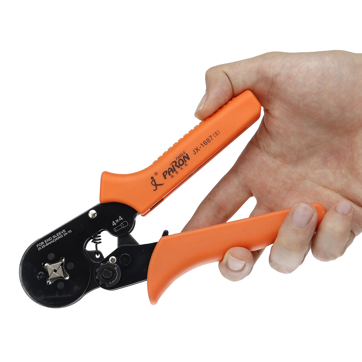 PARON JX-1687 6-4 Tube-type Terminal Crimping Plier Ratchet Labor-saving Crimping Pliers Sleeve-type Terminal Crimping Pliers W