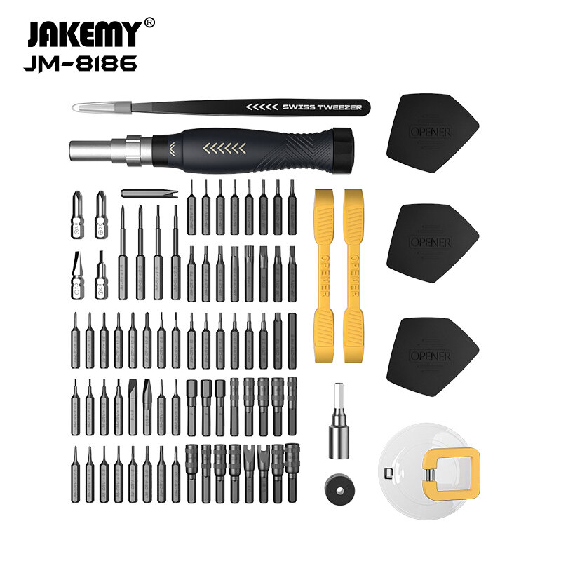 JAKEMY 83-in-1 Precision Screwdriver Set Anti-Slip 3D Engraved Handle with Industrial Grade N35 Magnets Versatile CR-V and S-2 B